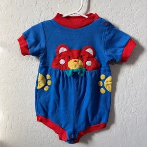 Charming Blue and Red Bear Kids Bodysuit
